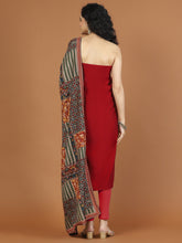 Neck Embroidered Chanderi Unstitched Suit Piece With Dupatta